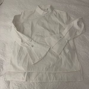 NWOT - Forever 21 White Wide Cuff Blouse. Size S.